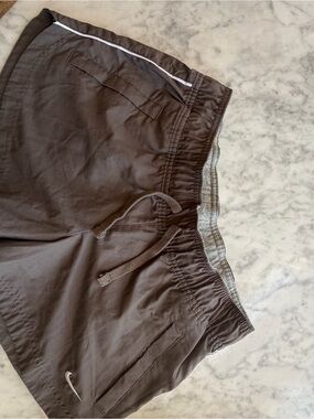 Nike Gray-Brown Athletic Shorts with Orange Tag